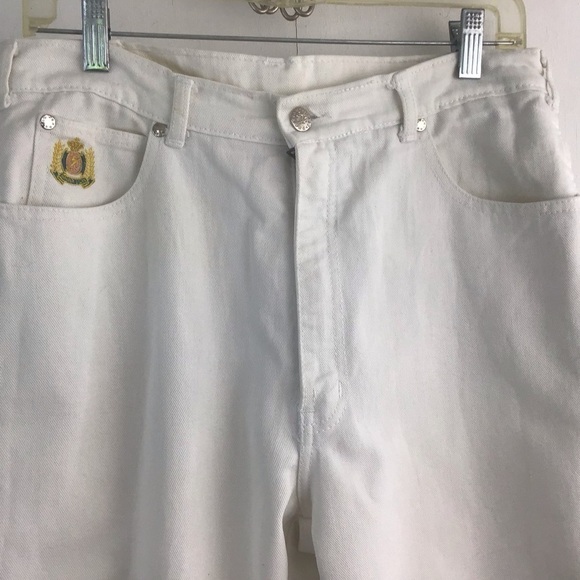 White straight leg Braxton 5 Pocket with Logo Stretch Jeans SIze 14. - Picture 2 of 10